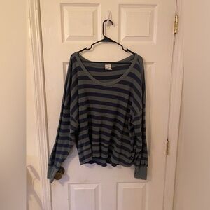 Waffle knit striped Aerie Shirt